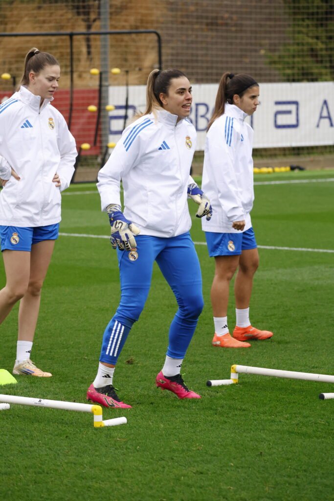 Misa Rodríguez en el entrenamiento previo de Champions ante el Twente