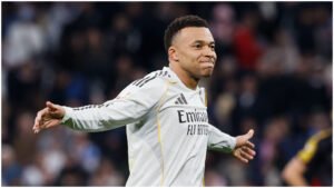 Kylian Mbappé celebra el gol de la victoria ante el Rayo Vallecano. (Foto: EFE)