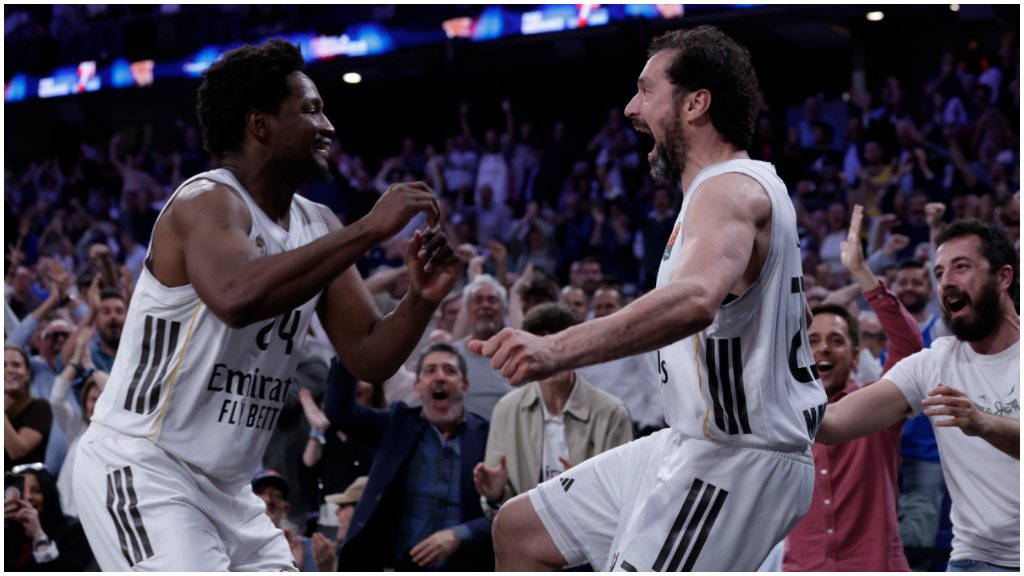 Sergio Llull y Andrés Feliz celebran ante el Estrella Roja. (Foto: EFE)