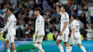 Gonzalo García celebrando su gol ante el Real Oviedo. (Foto: Europa Press)